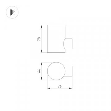 Уличный настенный светодиодный светильник Arlight KT-Ray-Wall-R46-3W Warm3000 034116