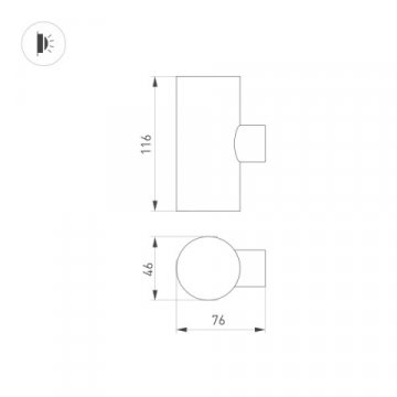 Уличный настенный светодиодный светильник Arlight LGD-Ray-Wall-Twin-R46-2X3W Day4000 033307