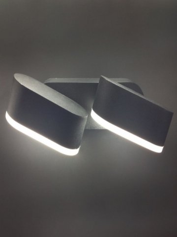 Уличный настенный светодиодный светильник Elvan GW-820A/2-12W-WW-Bk