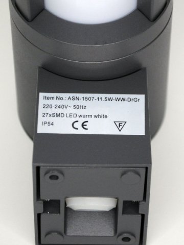 Уличный настенный светодиодный светильник Elvan PJ-1507/1-11.5W-WW-Gr