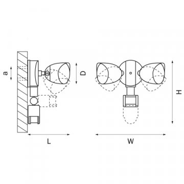 Уличный настенный светодиодный светильник Lightstar Diva 374447