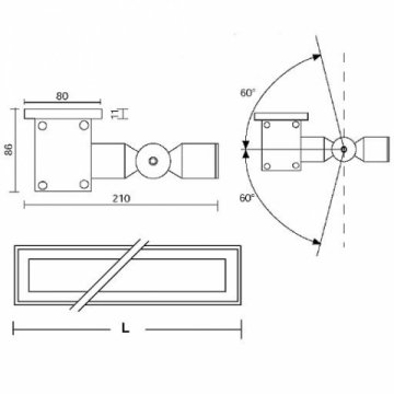 Уличный настенный светодиодный светильник Side Longlight E8900/P/LBI
