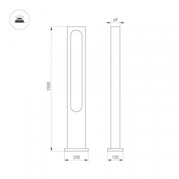 Уличный светодиодный светильник Arlight LGD-Muse-Boll-H1500-18W Warm3000 035395
