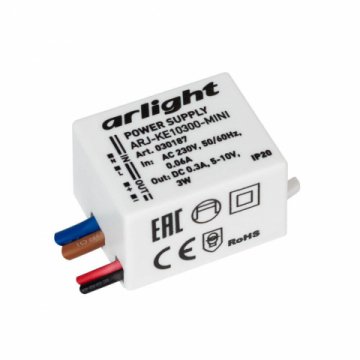Драйвер Arlight ARJ-KE10300-Mini 5-10V 3W IP20 0,3A 030187