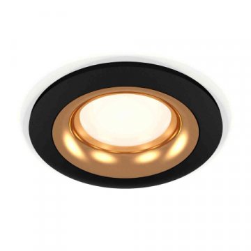 Комплект встраиваемого светильника Ambrella light Techno Spot XC7622005 SBK/PYG черный песок/золото желтое полированное (C7622, N7014)