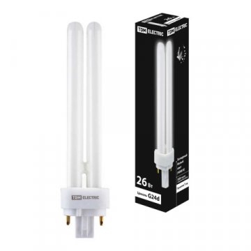 Лампа энергосберегающая TDM Electric G24d-3 26W 4000K матовая SQ0323-0091