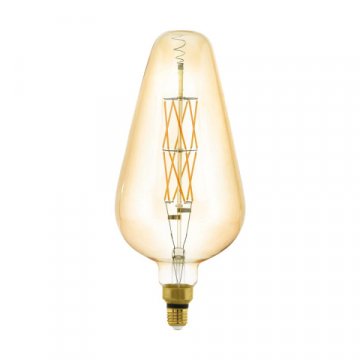 Лампа светодиодная диммируемая филаментная Eglo E27 8W 2100K янтарная 11838