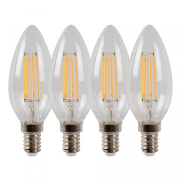 Лампа светодиодная диммируемая Lucide E14 4W 2700K прозрачная 49023/14/60