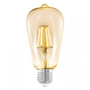 Лампа светодиодная филаментная диммируемая Eglo E27 4W 2200К янтарь 12871