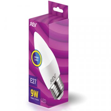 Лампа светодиодная REV C37 E27 9W теплый свет свеча 32412 6