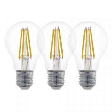 Набор светодиодных ламп (3 шт.) Eglo E27 6,5W 2700K прозрачная 12887