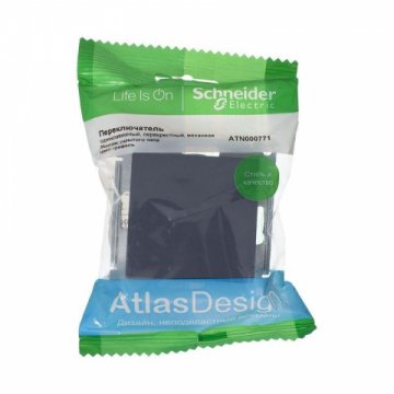 Переключатель одноклавишный перекрестный Schneider Electric AtlasDesign 10A 250V грифель ATN000771