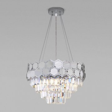 Подвесная люстра Eurosvet Ariana 10124/5 хром/прозрачный хрусталь Strotskis Smart