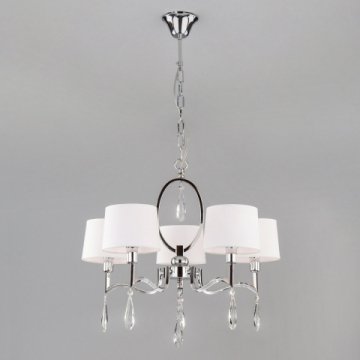 Подвесная люстра Eurosvet Madera 10127/5 хром/прозрачный хрусталь Strotskis Smart