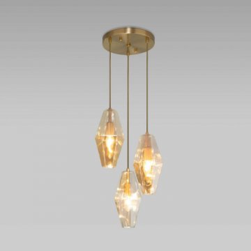 Подвесная люстра Eurosvet Prism 50236/3 янтарный