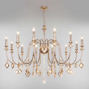 Подвесная люстра Eurosvet Telao 10120/12 золото/тонированный хрусталь Strotskis Smart
