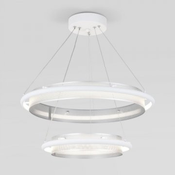 Подвесной светодиодный светильник Eurosvet Imperio 90241/2 белый/ серебро Smart