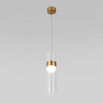 Подвесной светодиодный светильник Eurosvet Lumen 50244/1 Led латунь/прозрачный