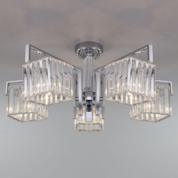 Потолочная люстра Eurosvet April 10126/5 хром/прозрачный хрусталь Strotskis Smart