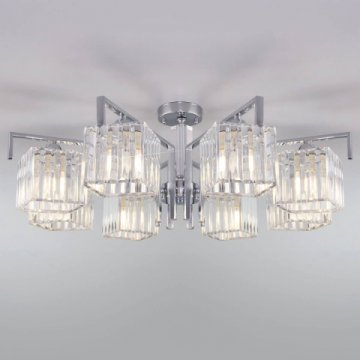 Потолочная люстра Eurosvet April 10126/8 хром/прозрачный хрусталь Strotskis Smart