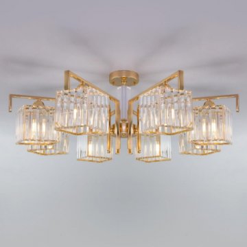 Потолочная люстра Eurosvet April 10126/8 золото/прозрачный хрусталь Strotskis Smart