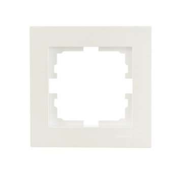 Рамка 1-ая горизонтальная Lezard Vesna белый жемчуг 742-3000-146