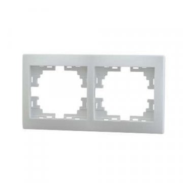 Рамка 2-ая горизонтальная Lezard Mira белая 701-0200-147