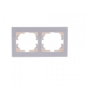 Рамка 2-ая горизонтальная Lezard Rain белая 703-0202-147