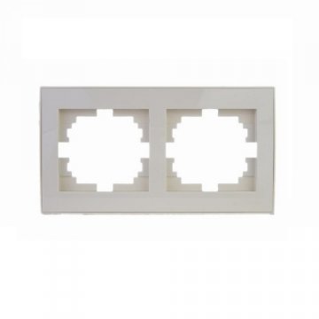 Рамка 2-ая горизонтальная Lezard Rain кремовая 703-0303-147