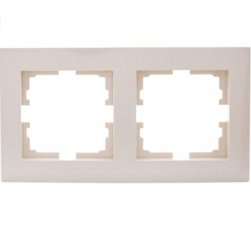 Рамка 2-ая горизонтальная Lezard Vesna кремовая 742-0300-147