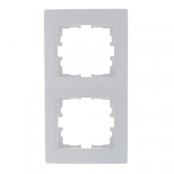 Рамка 2-ая вертикальная Lezard Karina белая 707-0200-152