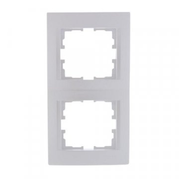 Рамка 2-ая вертикальная Lezard Karina белый жемчуг 707-3000-152