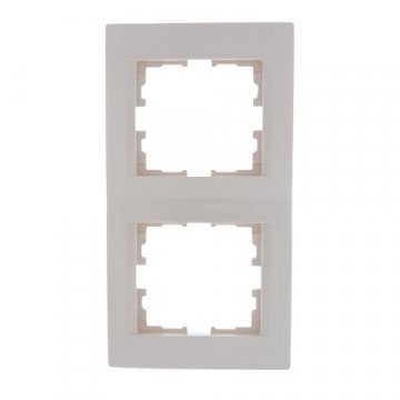 Рамка 2-ая вертикальная Lezard Karina кремовая 707-0300-152