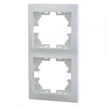 Рамка 2-ая вертикальная Lezard Mira белая 701-0200-152