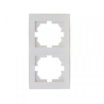 Рамка 2-ая вертикальная Lezard Rain белая 703-0202-152