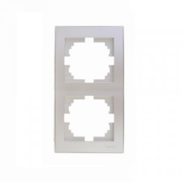 Рамка 2-ая вертикальная Lezard Rain белый жемчуг 703-3030-152