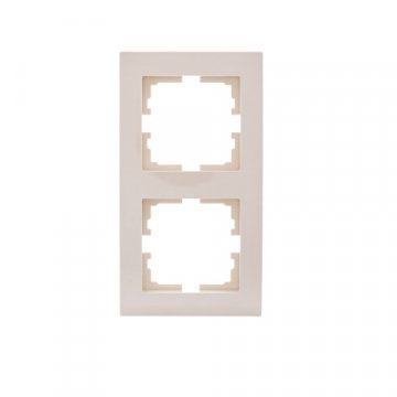 Рамка 2-ая вертикальная Lezard Vesna кремовая 742-0300-152