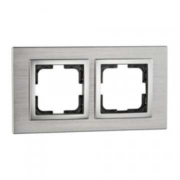 Рамка 2-постовая Mono Electric Style Aluminium серебро 107-800000-161