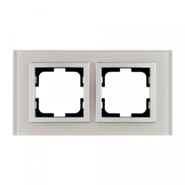 Рамка 2-постовая Mono Electric Style Glass белое стекло 107-710000-161