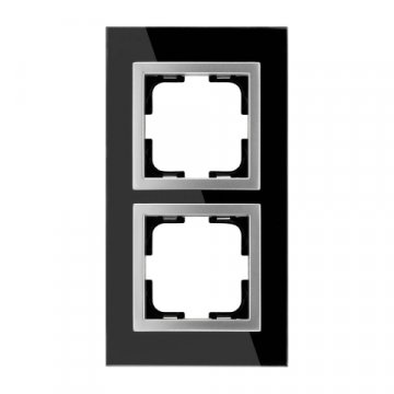 Рамка 2-постовая Mono Electric Style Glass чёрное стекло 107-720000-161