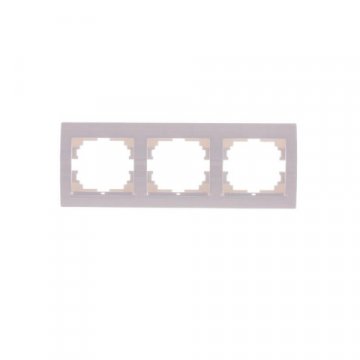 Рамка 3-ая горизонтальная Lezard Deriy белая 702-0200-148