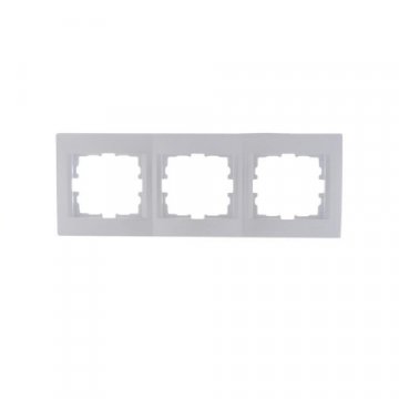 Рамка 3-ая горизонтальная Lezard Karina белый жемчуг 707-3000-148