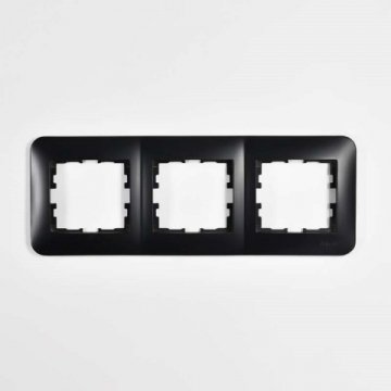 Рамка 3-ая горизонтальная Lezard Karina Life черная 708-4200-148