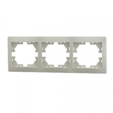 Рамка 3-ая горизонтальная Lezard Mira кремовая 701-0300-148