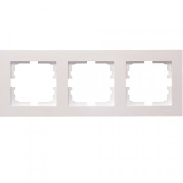 Рамка 3-ая горизонтальная Lezard Vesna белый жемчуг 742-3000-148