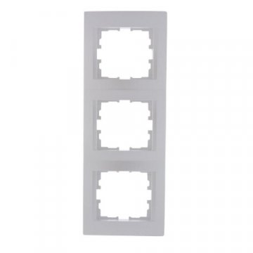 Рамка 3-ая вертикальная Lezard Karina белый жемчуг 707-3000-153