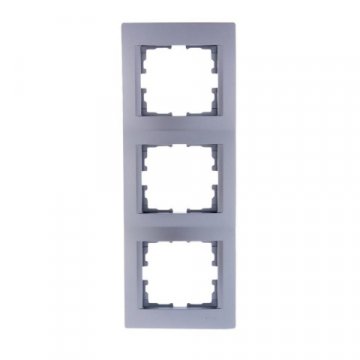 Рамка 3-ая вертикальная Lezard Karina серебро 707-4300-153