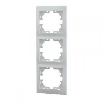 Рамка 3-ая вертикальная Lezard Mira белая 701-0200-153