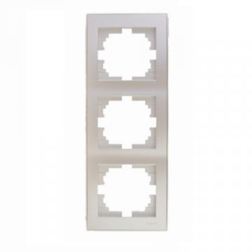 Рамка 3-ая вертикальная Lezard Rain белый жемчуг 703-3030-153