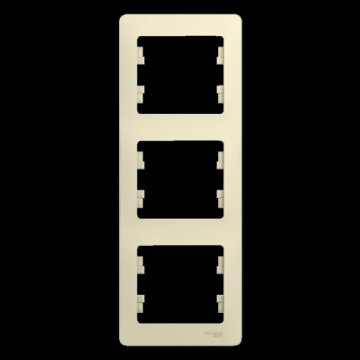 Рамка 3-постовая Schneider Electric Glossa бежевая GSL000207